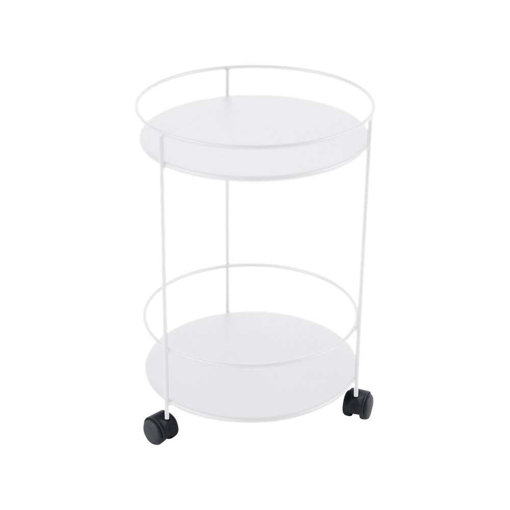 GUINGUETTE_GUERIDON_ROULETTES_DOUBLE_PLATEAU_PLEIN_BLANC_COTON