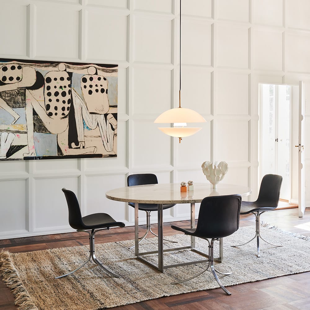 PK54-matbord-PK9-stol-Fritz-Hansen-styled