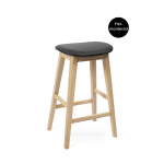 KYOTO Barpall vitoljad ek, sits läder svart