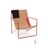 Desert Lounge Chair Poppy Röd Stomme - Thumbnail Image 1