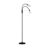 Golvlampa Cut dubbel svart/opal glas