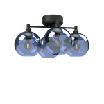 Plafond Gloria Ø46 svartstruktur/blått glas
