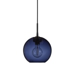 Pendel Gloria Ø26 svartstruktur/blått glas