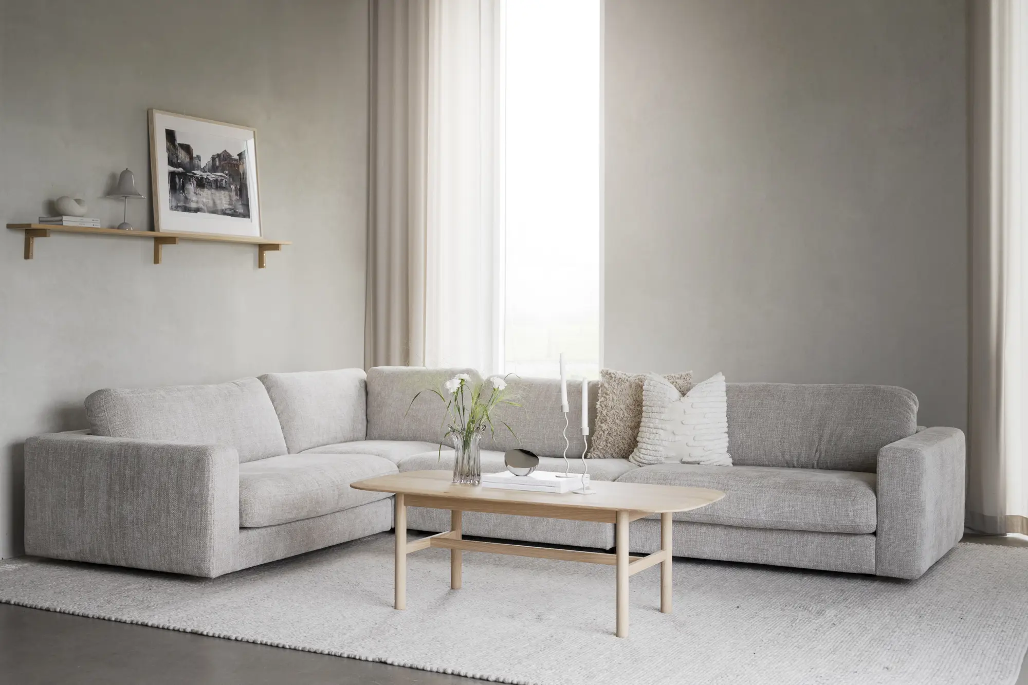 Duncan Hörnsoffa 2+3-sits – Ljusgrå, 345×233×78 cm - Bild 2